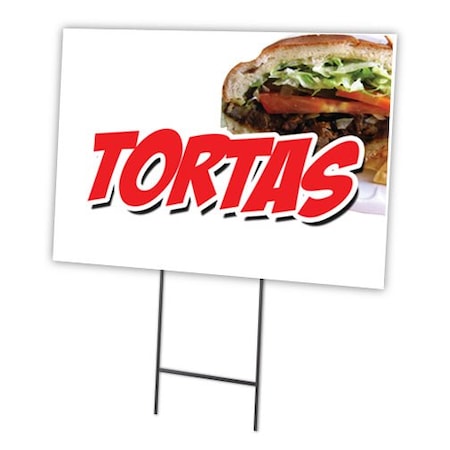 Tortas Yard Sign & Stake Outdoor Plastic Coroplast Window